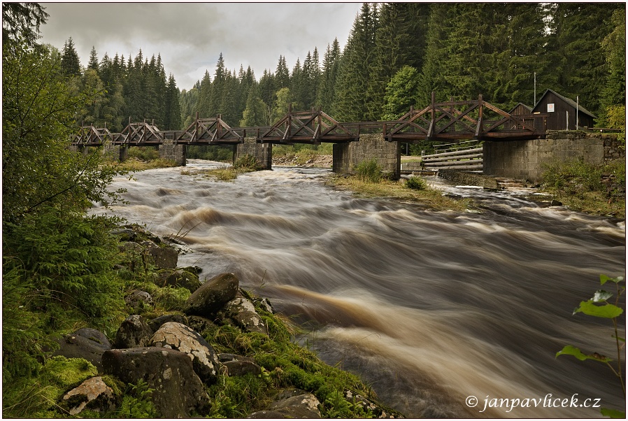 Rechle, hradlový most u Modravy