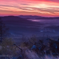 Svítání z Pancíře (1214 m) ,  vlevo  Křemelná  (1125m)... | fotografie